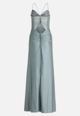 Abendkleid im Glitzer-Look / Rückseite
