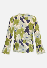 Rüschenbluse mit Muster / Rückseite