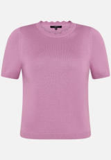 Kurzarmpullover  mit Wellensaum  / Vorderseite