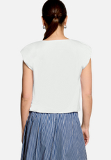 Cropped-Shirt  mit Rundhalsausschnitt  / Modellfoto Rückseite