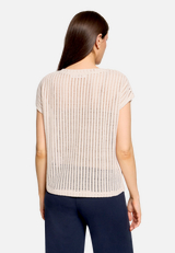 Strukturshirt kurzarm / Modellfoto Rückseite