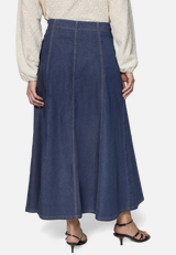 Jeansrock  Maxi in A-Linie / Modellfoto Rückseite