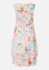 Chiffonkleid mit Bindegürtel / Rückseite