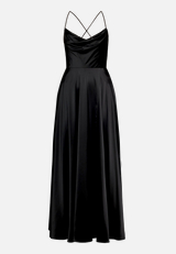 Abendkleid mit Wasserfallausschnitt / Vorderseite