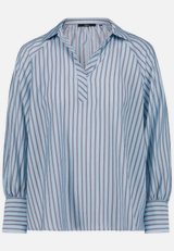 Gestreifte Bluse  mit Hemdkragen  / Rückseite