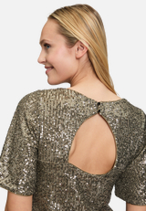 Pailletten-Bluse mit Flügelärmeln / Detailbild