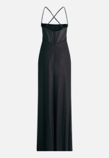 Abendkleid im Glitzer-Look / Rückseite