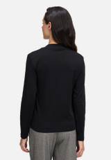 Langarm-Shirt mit Kragen / Modellfoto Rückseite
