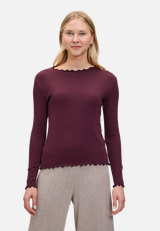 Langarm-Shirt mit Kragen / Modellfoto Vorderseite