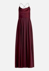 Abendkleid mit Wasserfallausschnitt / Vorderseite