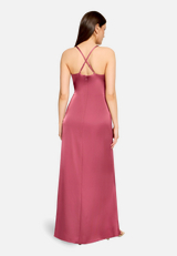 Abendkleid mit Schmucksteinen / Modellfoto Rückseite