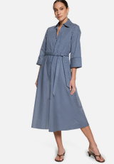 Hemdblusenkleid mit 3/4 Arm / Modellfoto Vorderseite