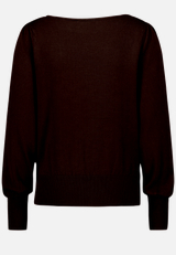Feinstrickpullover  mit U-Boot Ausschnitt  / Rückseite