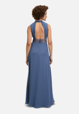 Abendkleid rückenfrei / Modellfoto Rückseite