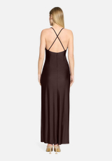 Abendkleid figurbetont / Modellfoto Rückseite