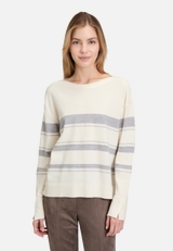 Feinstrickpullover mit Lurexfaden / Modellfoto Vorderseite