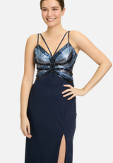 Abendkleid mit Placement / Detailbild