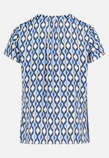 Satin-Bluse mit Print / Rückseite