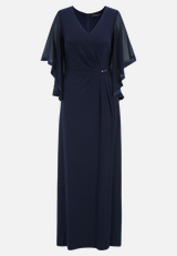 Abendkleid mit Flügelärmeln / Vorderseite