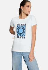 T-Shirt   mit Print No Sun No Fun  / Modellfoto Vorderseite