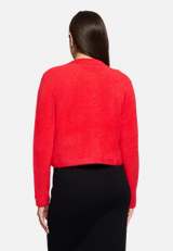 Strick-Cardigan mit aufgesetzten Taschen / Modellfoto Rückseite
