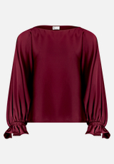 Satin-Bluse mit Fledermausärmeln / Vorderseite