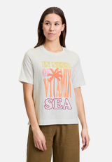 Printshirt mit Rundhalsausschnitt / Modellfoto Vorderseite