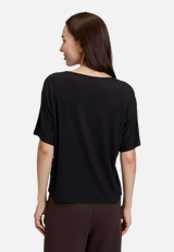 Oversize-Shirt mit Aufdruck / Modellfoto Rückseite