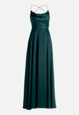 Abendkleid mit Wasserfallausschnitt / Vorderseite