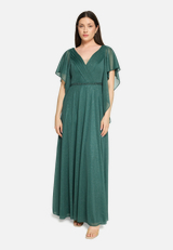 Abendkleid im Glitzer-Look / Modellfoto Vorderseite