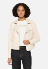 Blazer-Jacke mit offenem Saum / Modellfoto Vorderseite