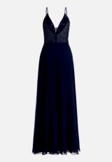 Abendkleid mit Stickerei / Rückseite