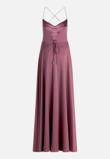 Abendkleid mit Wasserfallausschnitt / Rückseite