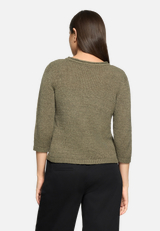 Strickpullover mit 3/4 Arm / Modellfoto Rückseite