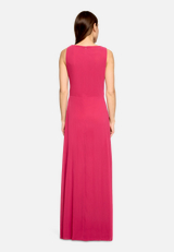 Abendkleid mit Volant / Modellfoto Rückseite