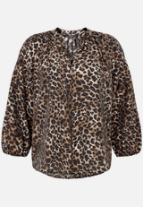 Schlupfbluse  mit Leoprint / Vorderseite