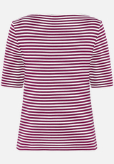 Ringelshirt  mit U-Boot Ausschnitt  / Rückseite