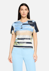 Oversize-Shirt mit Aufdruck / Modellfoto Vorderseite