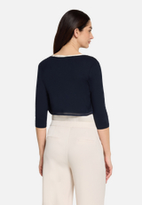 Bolero-Jacke figurbetont / Modellfoto Rückseite