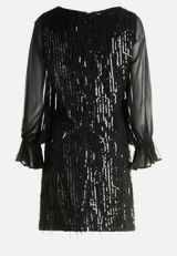 Cocktailkleid im Glitzer-Look / Rückseite