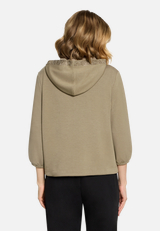 Shirtjacke mit Kapuze / Modellfoto Rückseite