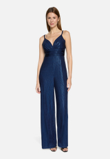 Jumpsuit mit Glanzeffekt / Modellfoto Vorderseite