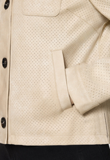 Kunstleder-Jacke mit Kragen / Detailbild