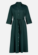Hemdblusenkleid Midi mit Bindegürtel / Vorderseite