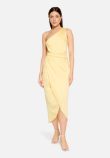 Abendkleid mit Raffung / Modellfoto Vorderseite