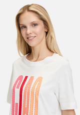 Printshirt mit Rundhalsausschnitt / Detailbild