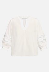 Casual-Bluse mit Spitzeneinsatz / Vorderseite