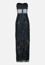 Abendkleid mit Pailletten / Rückseite