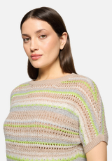 Lochstrick-Pullover mit U-Boot-Ausschnitt / Detailbild
