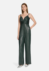 Jumpsuit mit Glanzeffekt / Modellfoto Vorderseite